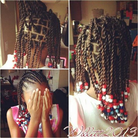 Twists hairstyles for natural hair. TWIST AND BEADS | Kids hairstyles, Hair styles, Lil girl hairstyles