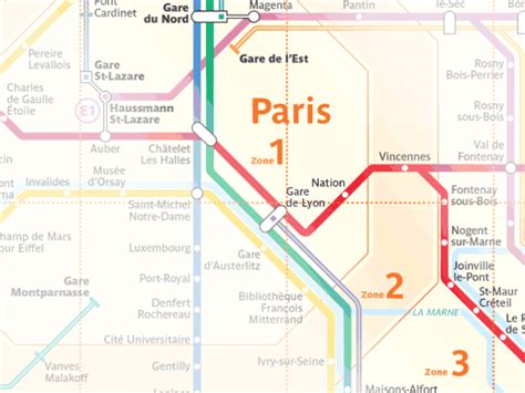 Paris Transportation Zone Map Paris By Train