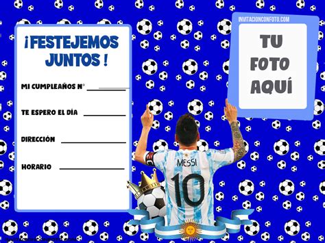 Invitaciones Cumpleanos Argentina Messi Invitaciones De Cumpleaños