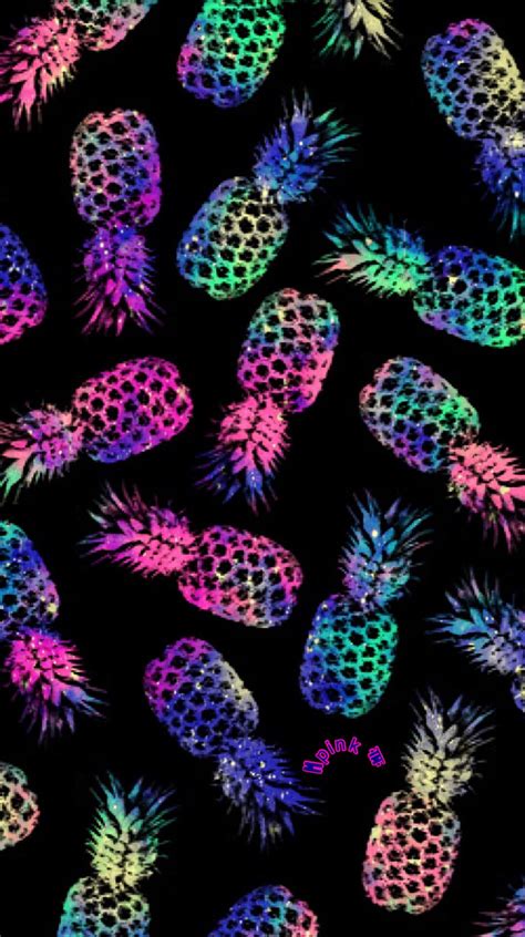 Neon Pineapples Iphoneandroid Wallpaper Sparkle