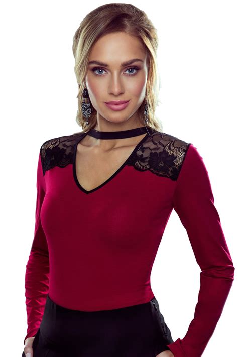 Laura Blouse ciemny bordowy | Collections \ Romantica Top Assortment \ Blouse Collections ...