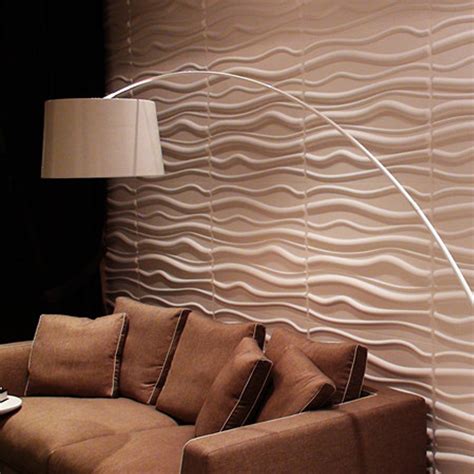 Paintable Waves 3d Wall Panels Plant Fiber Off White Set