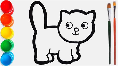 Cara Menggambar Dan Mewarnai Kucing Mainan Video Pendidikan Untuk