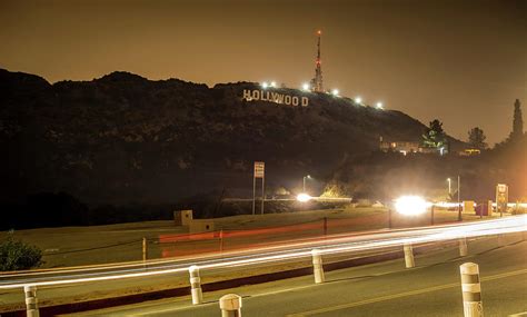 Hollywood Sign Illuminated At Night Photograph By Alex Grichenko Fine