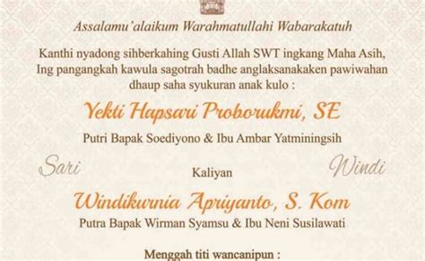 Undangan Syukuran Nikah Word Kata Mutiara Belajar Imagesee