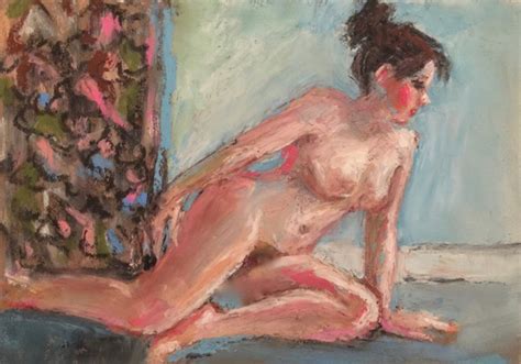 Connie Chadwell S Hackberry Street Studio Nude With A Flowered Screen