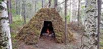 Our best shelter build so far, just perfect. A tipi/ wickiup shelter in ...