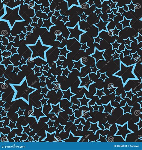 Stars Seamless Pattern Blue Star On Dark Background Abstract Wallpaper