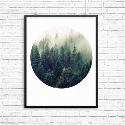 Forest Wall Print Printable Wall Art Circle Print Forest Print