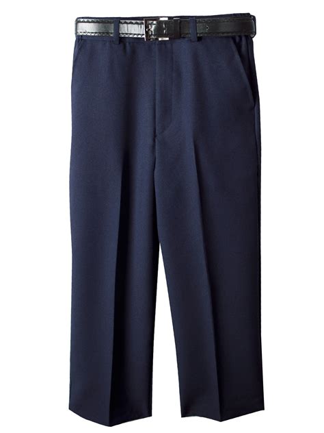 Spring Notion Boys Flat Front Navy Blue Dress Pants With Belt