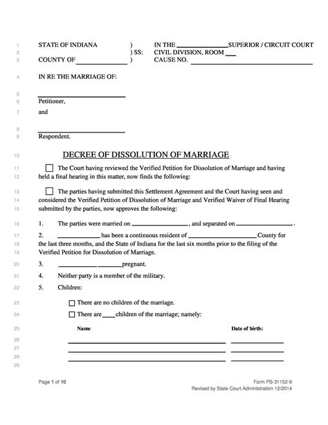 40 Free Divorce Papers Printable Templatelab