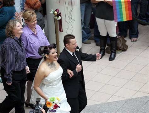 Gay And Lesbian Couples Celebrate At Mass Wedding At Clevelands Galleria