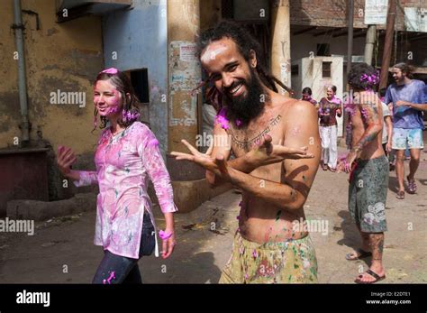 India Uttar Pradesh State Mathura Holi The Festival Of Colors Is The