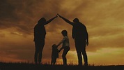 Family Creating Home In Nature At Sunset Stock Footage SBV-327607518 ...