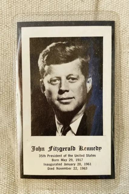 Vtg President John F Kennedy Funeral Memorial Death Prayer Card Jfk Photo 1963 399 Picclick
