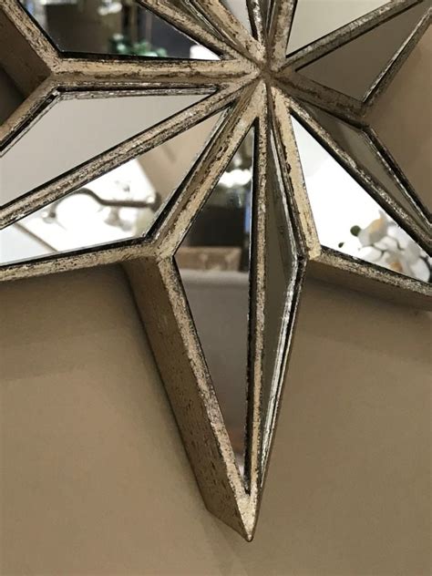 Small Wall Hanging Mirrored Star 3d Antiqued Gold Star Etsy