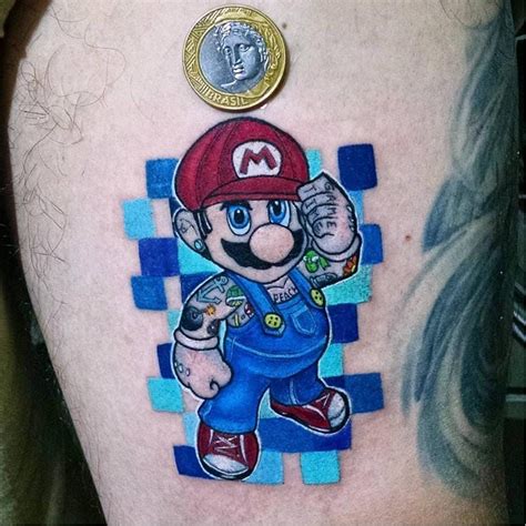 Mario Bross Tattoed Tattoo Nintendo Tattoo Gaming Tattoo Mario Bros