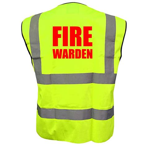 Fire Warden Vest Hi Vis High Visibility Printed Safety Viz Waistcoat Uk Diy And Tools
