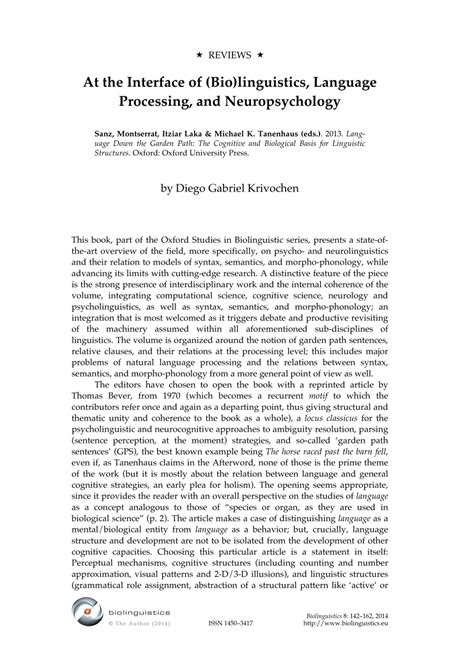 pdf at the interface of bio linguistics language processing and neuropsychology