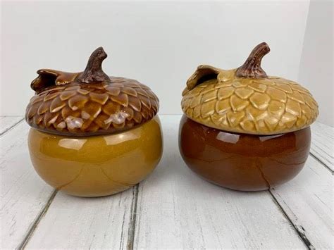 B Eigen Oak And Acorn Lidded Dishes Set Of B Eigen Acorn Dishes By