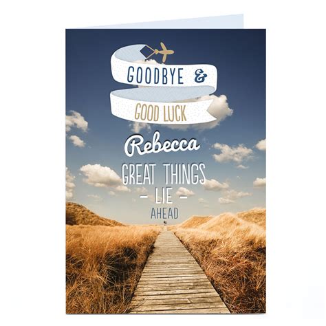 Buy Personalised Card Goodbye And Good Luck For Gbp 179 Card Factory Uk