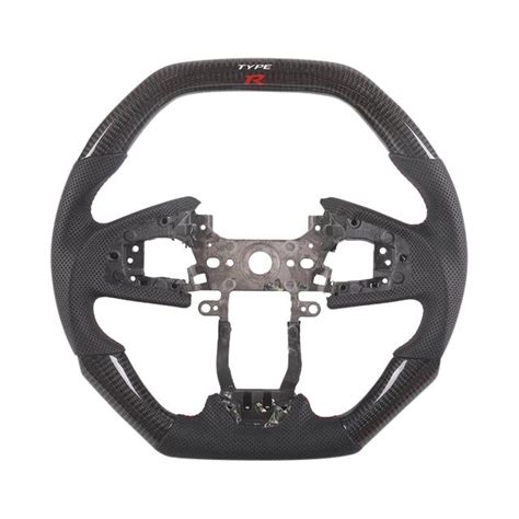Type R Black Leather Carbon Fiber Steering Wheel 2016 Honda Civic In