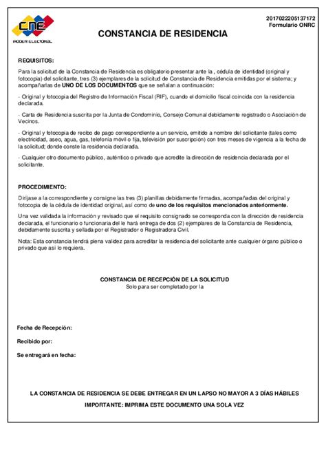 Carta De Residencia Consejo Comunal Formato Modelo Ejemplo Carta De