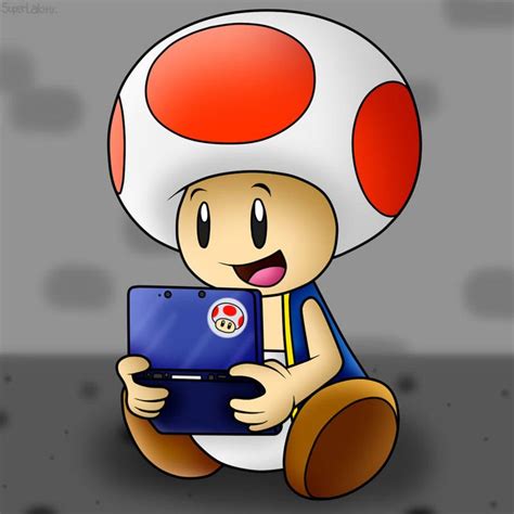 Rq For Toadfan15 That Cute Toad Playing 3ds By Boxbird On Deviantart