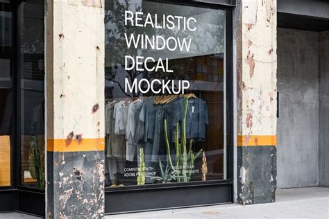 Realistic Retail Store Window Mockup Mockup Window Decals Realistic