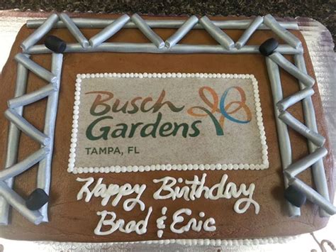 Busch Gardens Birthday Cake For Staff Techs Garden Birthday Garden