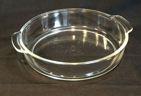 Vintage Pyrex Clear Glass Handled Cake Pan Round Deep Baking Dish 221 A
