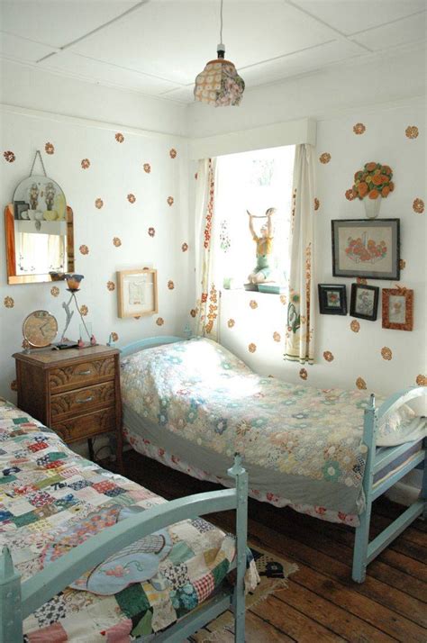 Shabby chic bedroom interior, empty vintage room with elegant retro furniture. Shabby Chic Cottage By The Sea