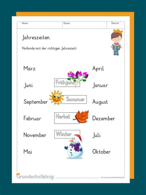 Kalender In 2023 Jahreszeiten Arbeitsblatt Grundschule Lernen Tipps