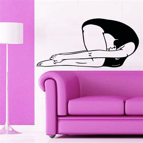 Dctal Yoga Club Sticke Girl Decal Posters Yug Vinyl Wall Decals Parede