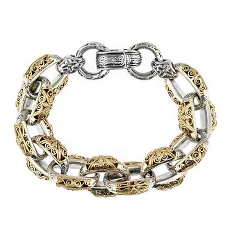 Designer Link Bracelet Gerochristo 6252 Solid Gold And Silver