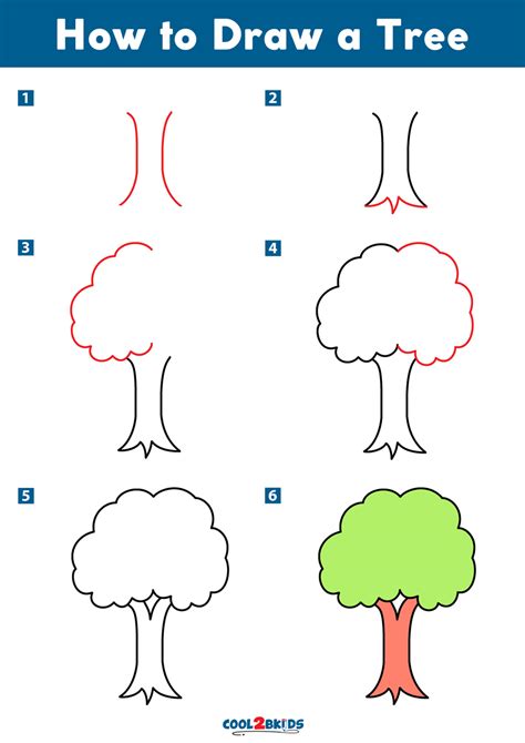 Use a 6b or dark pencil to draw a thin line on your paper. How to Draw a Tree | Cool2bKids