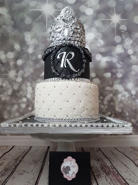 Lots of different size and color combinations to choose from. Black & White Cake Royal Cake - CakeCentral.com