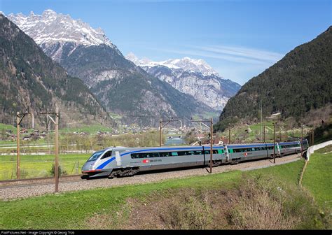 High Speed Tilting Train Etr 470 002 Running As Eurocity 15 From Zurich To Milan Between