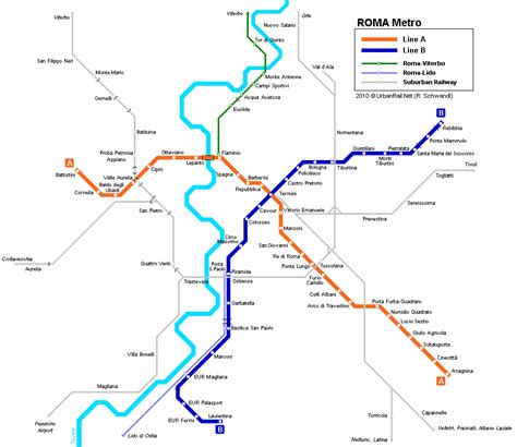 Metro Kaart Van Rome Gedetailleerde Plattegrond Van De Metro
