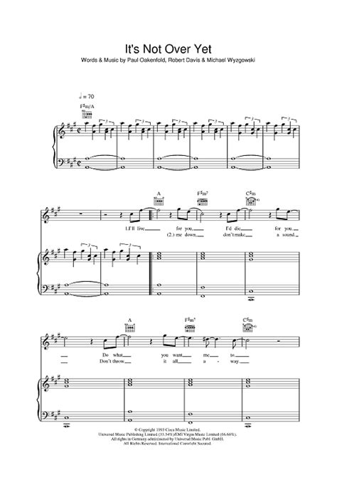 Its Not Over Yet Sheet Music By Klaxons For Pianovocalchords
