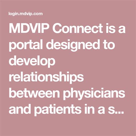 Mdvip Connect Is A Portal Designed To Develop Relationships Between