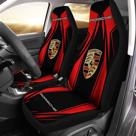 Porsche Car Seat Cover Set Of 2 Ver 2 Red Fashion Store