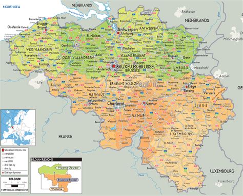 Detailed Political Map Of Belgium Ezilon Maps