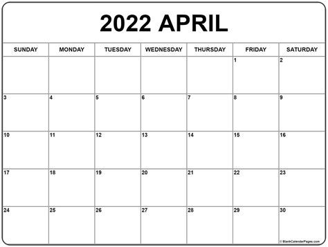 Online April 2021 Calendar Printable Blank Template Images And Photos