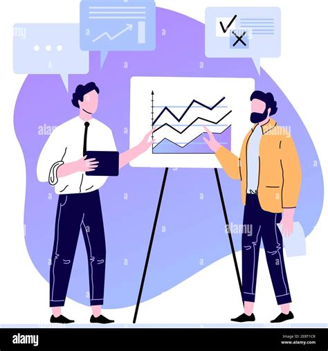 Business Meeting Presentation Charts And Diagramm On Board Stock Vector