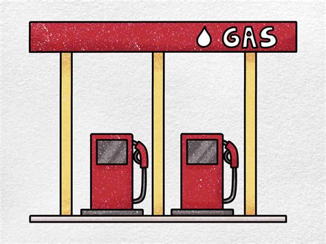 How To Draw A Gas Station Helloartsy
