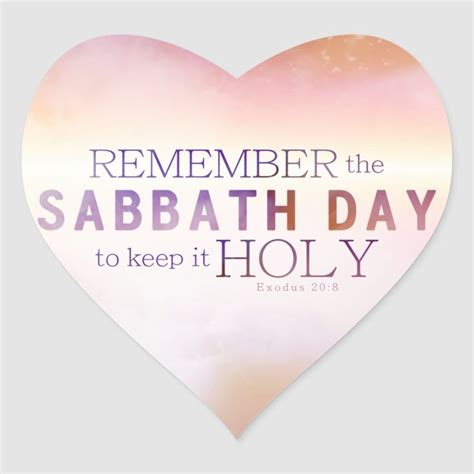 Remember The Sabbath Day 10 Commandments Heart Sticker