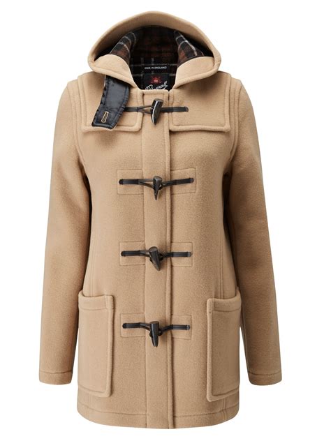 Gloverall Mid Length Slim Duffle Coat in Natural | Lyst
