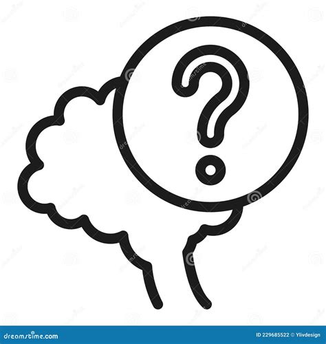 Brain Doubt Icon Outline Vector Question Head Stock Vector