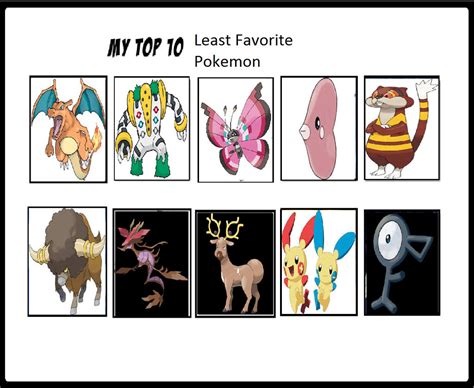 My Top 10 Least Favorite Pokemon By Magicalkeypizzadan On Deviantart
